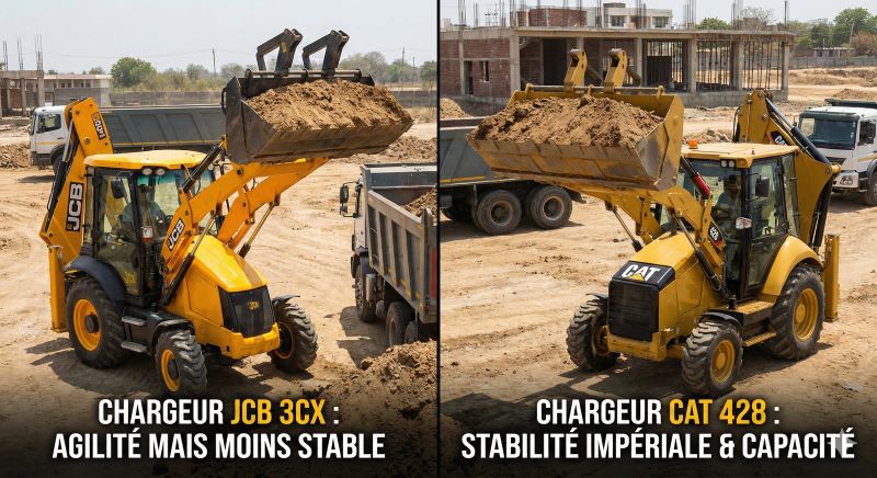 JCB 3CX vs Caterpillar 428